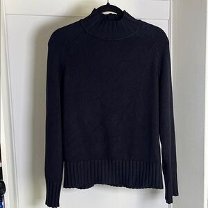 Philosophy Medium Navy Blue mock turtleneck sweater layers well warm nautical